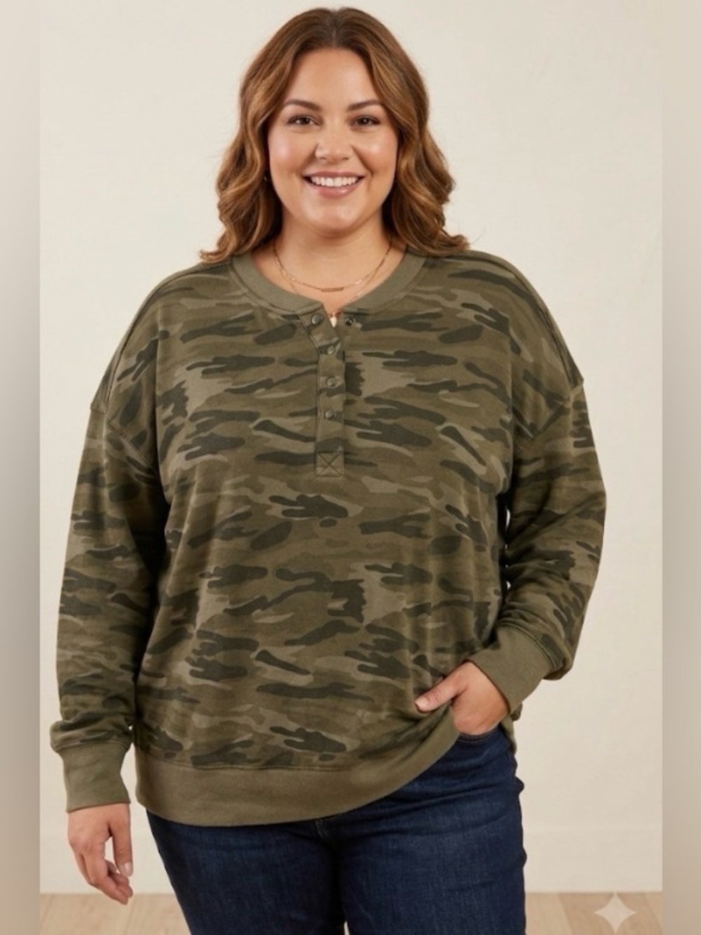 Maurice’s women’s extra large, camo, lightweight sweat sweatshirt